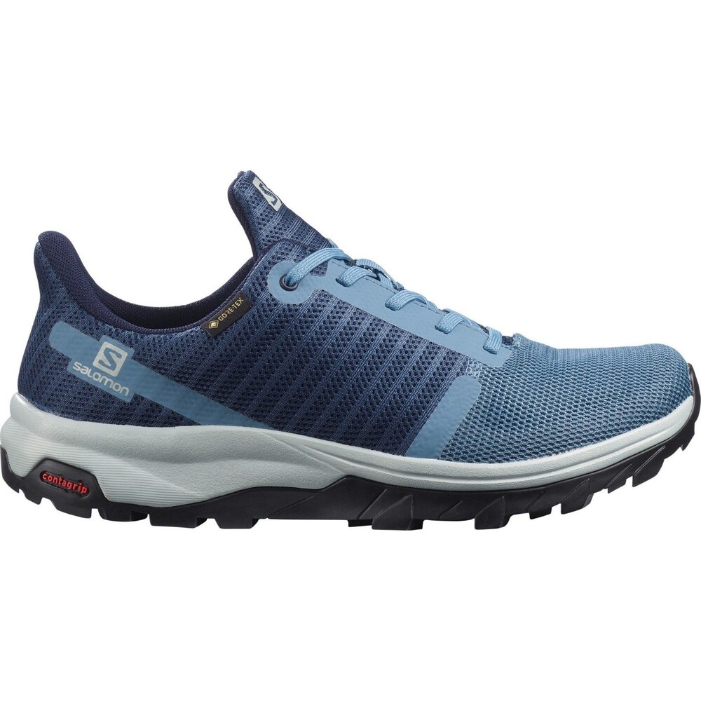 Salomon Outbound Prism GTX Women Hiking Shoes Size 7.5 Blue Gore-Tex Trail
